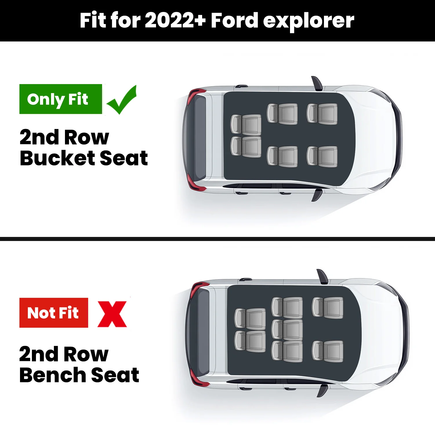 Fit for 2020-2026 Ford Explorer Floor Mats or Seatback & Cargo Mats - Image 46