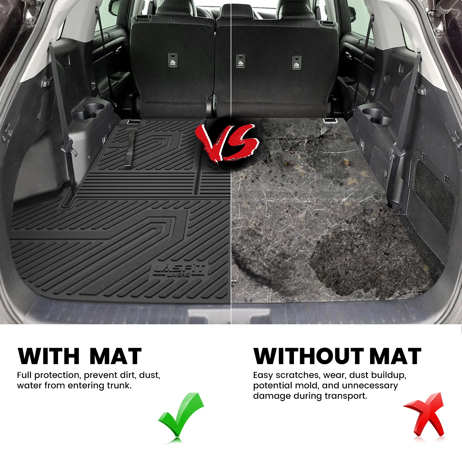 Fit for 2020-2026 Toyota Highlander Hybrid Floor Mats & Seatback & Cargo Mat, Fit AWD & Without Subwoofer Only - Image 14