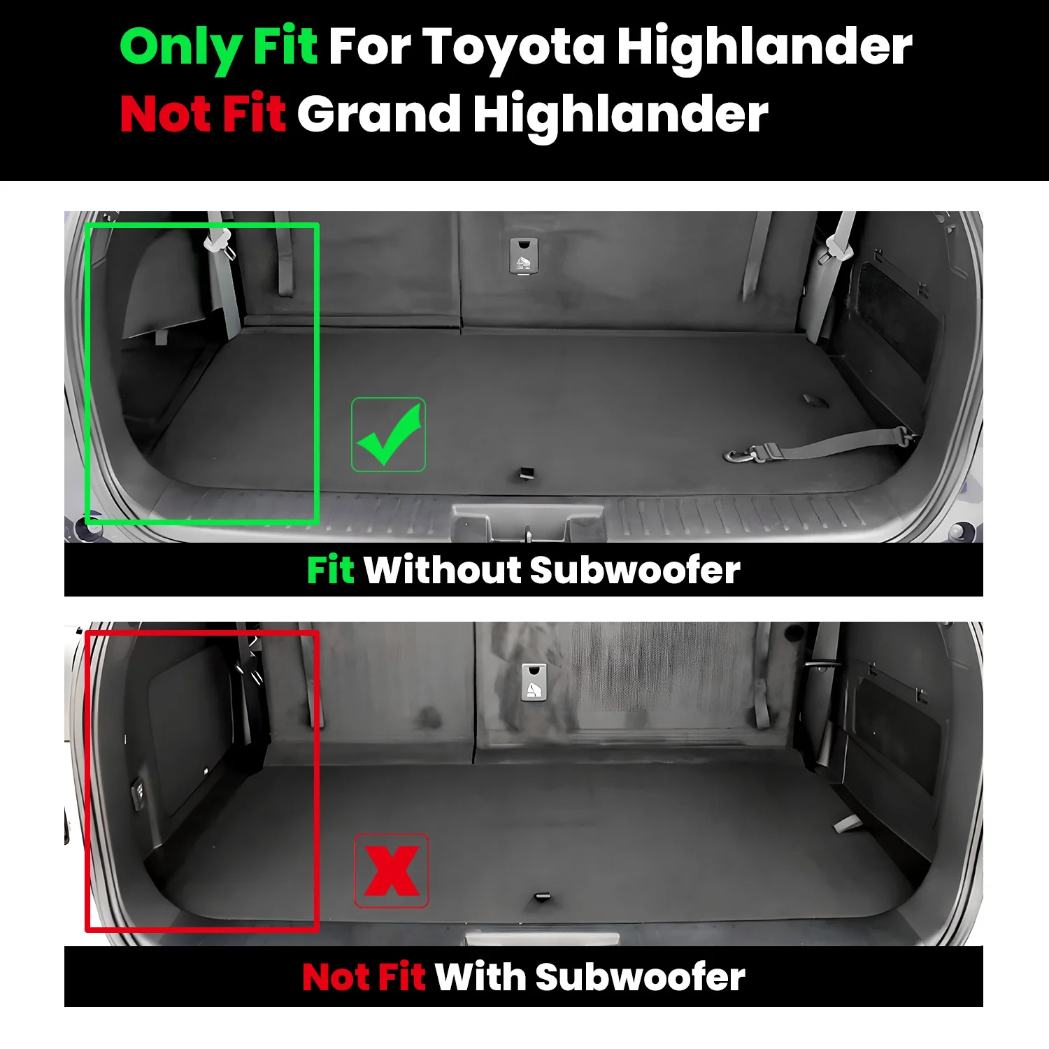 Fit for 2020-2026 Toyota Highlander Hybrid Floor Mats & Seatback & Cargo Mat, Fit AWD & Without Subwoofer Only - Image 2