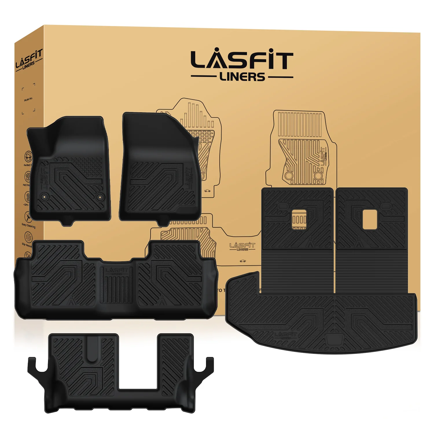 Fit for 2020-2025 Cadillac XT6 Floor Mats & Seatback & Cargo Mat, Fit 7-seater Only - Image 8