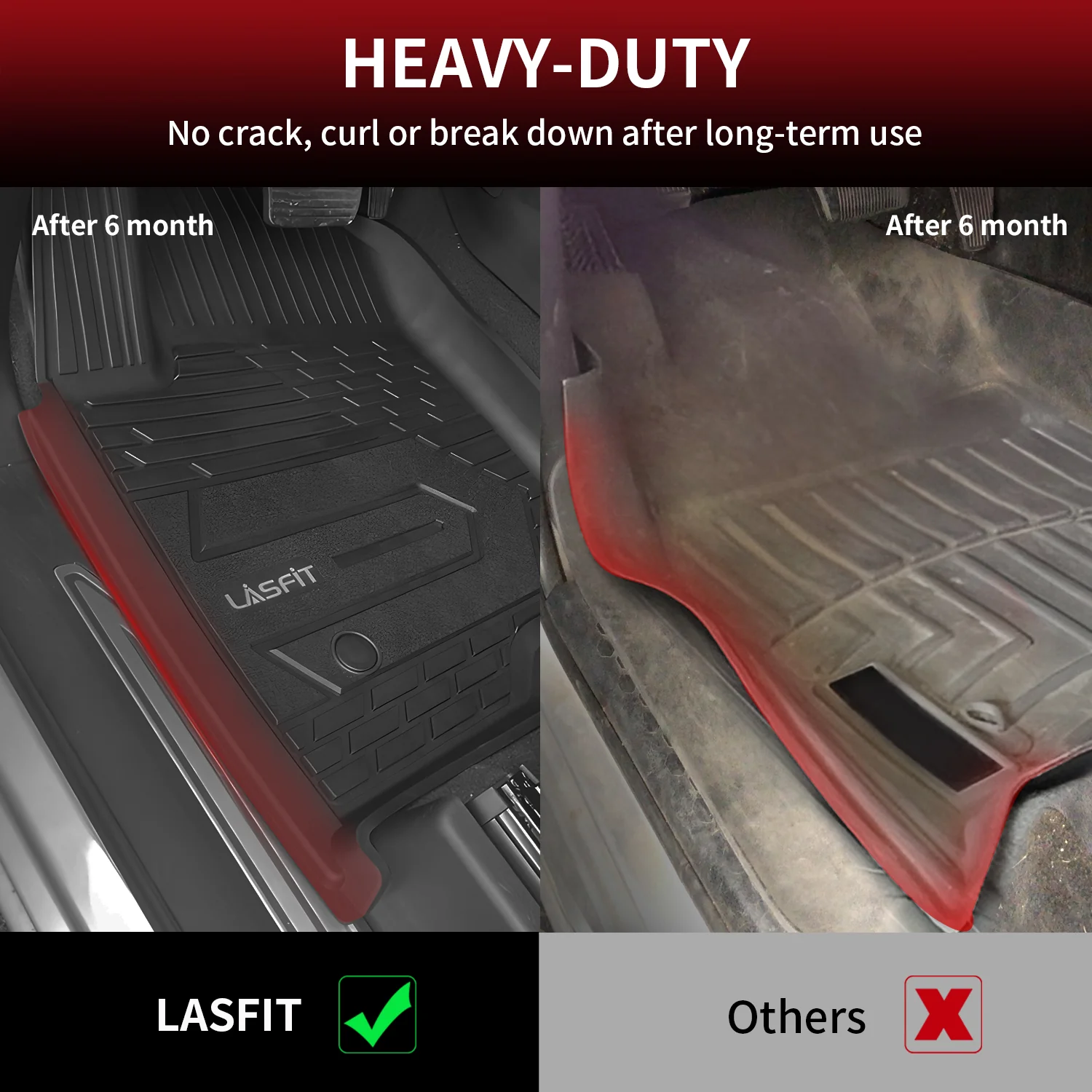 Fit for 2019-2026 GMC Sierra 1500 1st Row Floor Mats, Fit Bucket Seat & Carpet Floor Only, Not Fit 2019 Sierra LD - Image 3