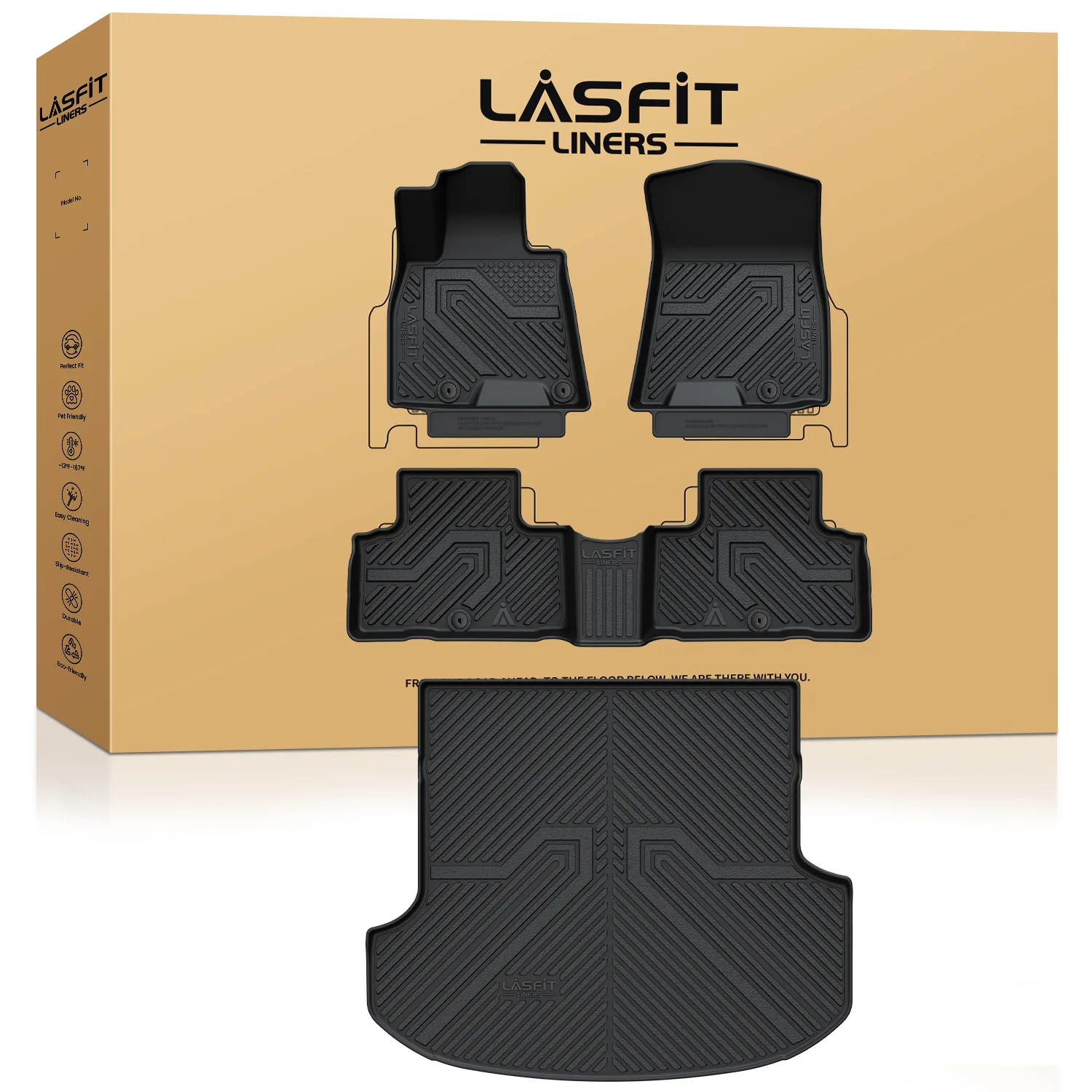 Fit for 2021-2024 Genesis GV80 Floor Mats & Cargo Mat, Fit 5 Seats Only, Not Fit G80 - Image 8