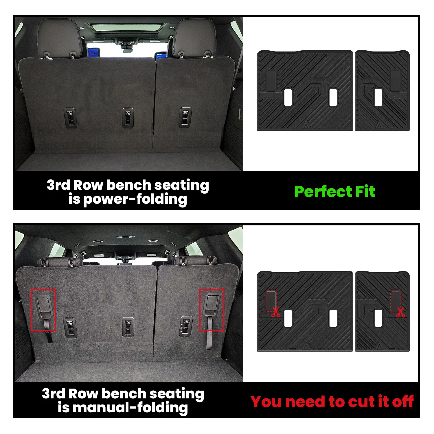 Fit for 2021–2026 GMC Yukon XL Floor & Cargo Mats Protection Set, Not Fit 9 Seats - Image 10