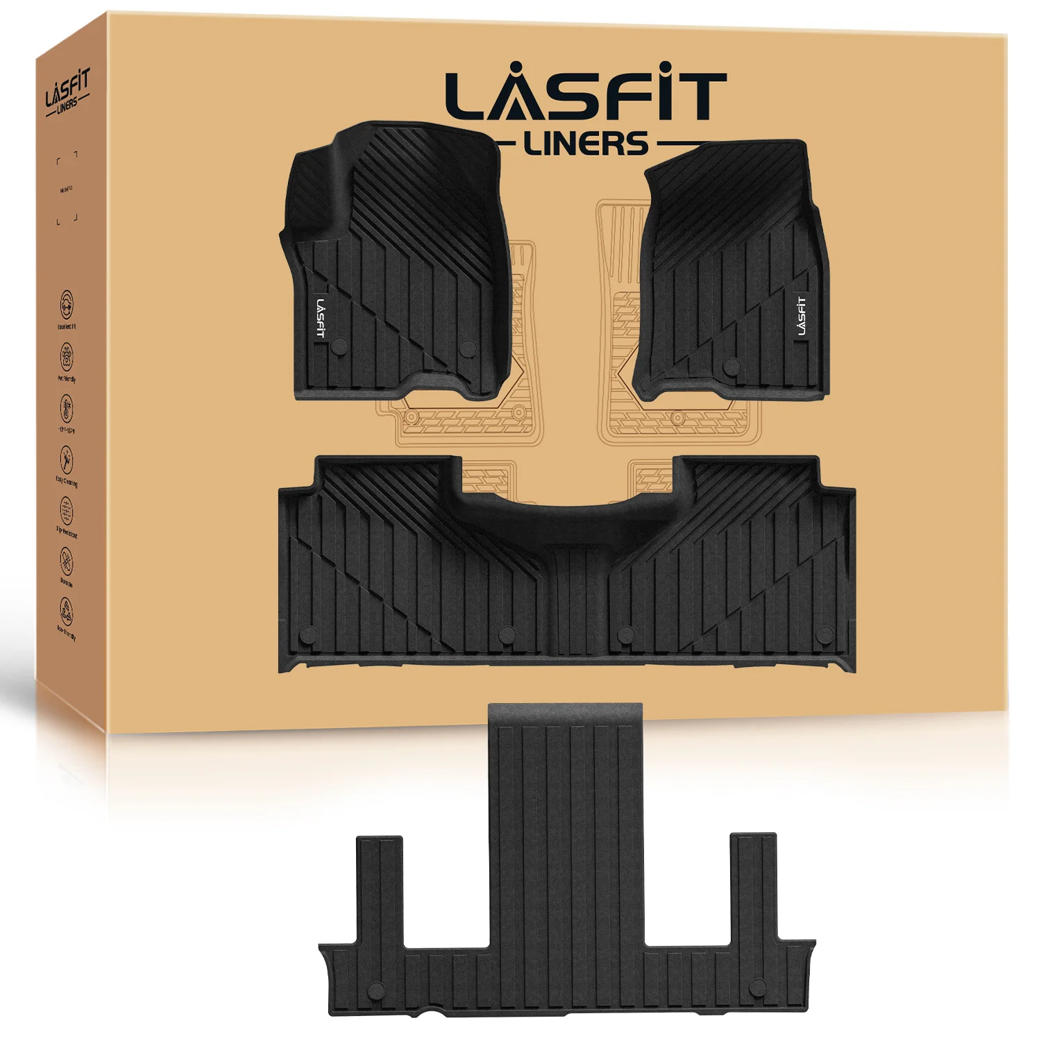 Fit for 2021–2026 Chevrolet Tahoe Individual Floor or Cargo Mats, Not Fit 9 Seats - Image 7