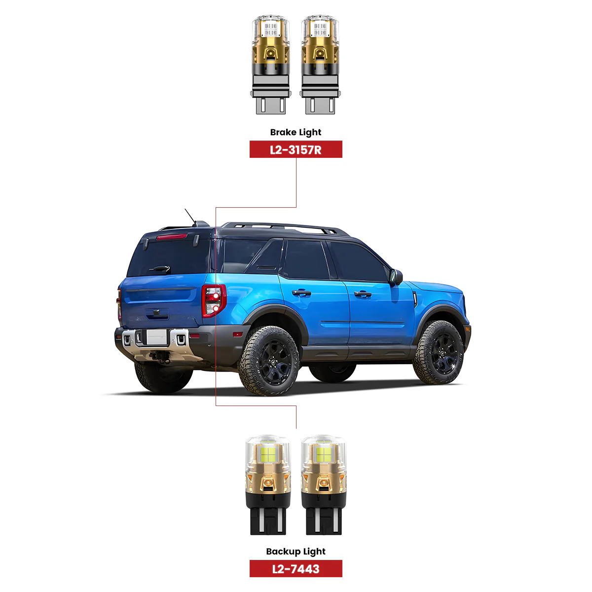 Fit for 2021-2025 Ford Bronco Sport LED Bulbs Upgrade | Tested and Verified
