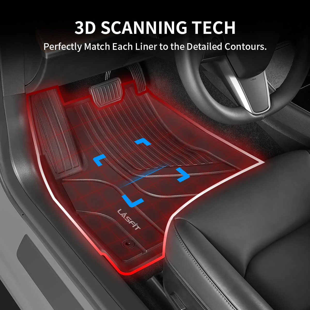 Fit for 2021 Tesla Model 3 Floor Mats TPE Material 1st & 2nd or Cargo Custom All Weather - Image 9