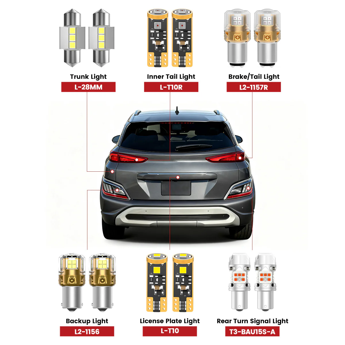 Fit for 2022-2023 Hyundai Kona The Brightest LED Bulbs Upgrade | Tested and Verified - Image 2