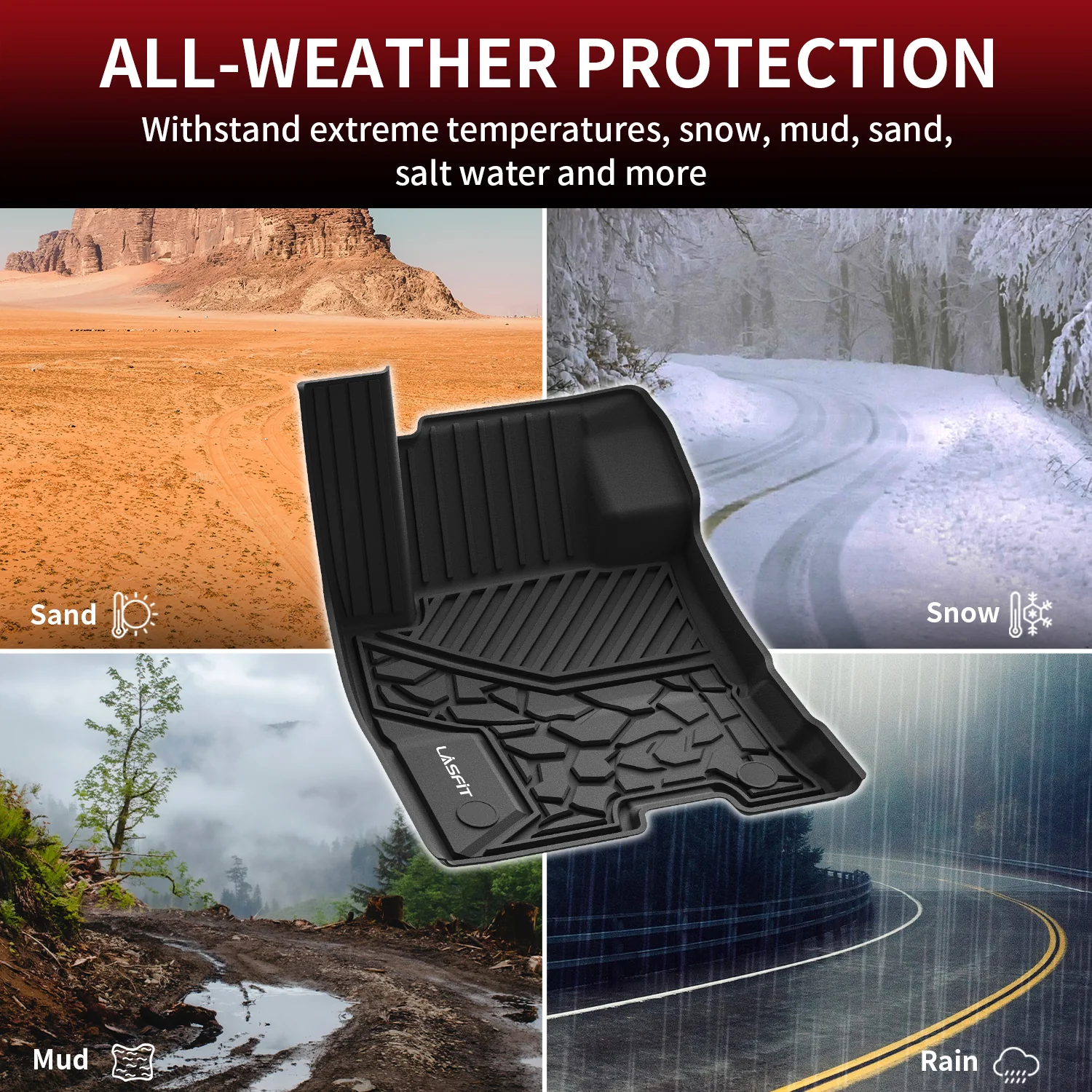 Fit for 2022-2026 Ford Maverick All-Weather TPE Floor Mats - Image 4
