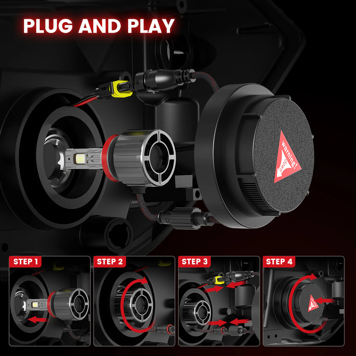 Fit for 2019-2024 Ram 2500 3500 Custom Made LED H11 9005 Headlight Bulbs with Dust Cover | Pro-DC Series - Image 21