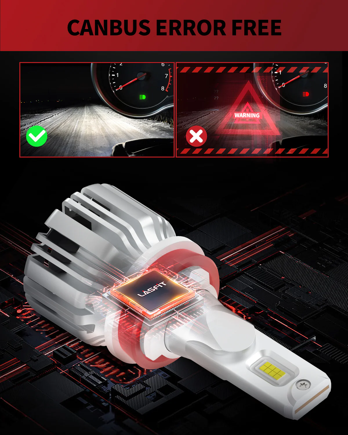 50W H11 9005 LC Plus Series Combo Pack | 5,000LM 6000K LED Bulbs - Image 6