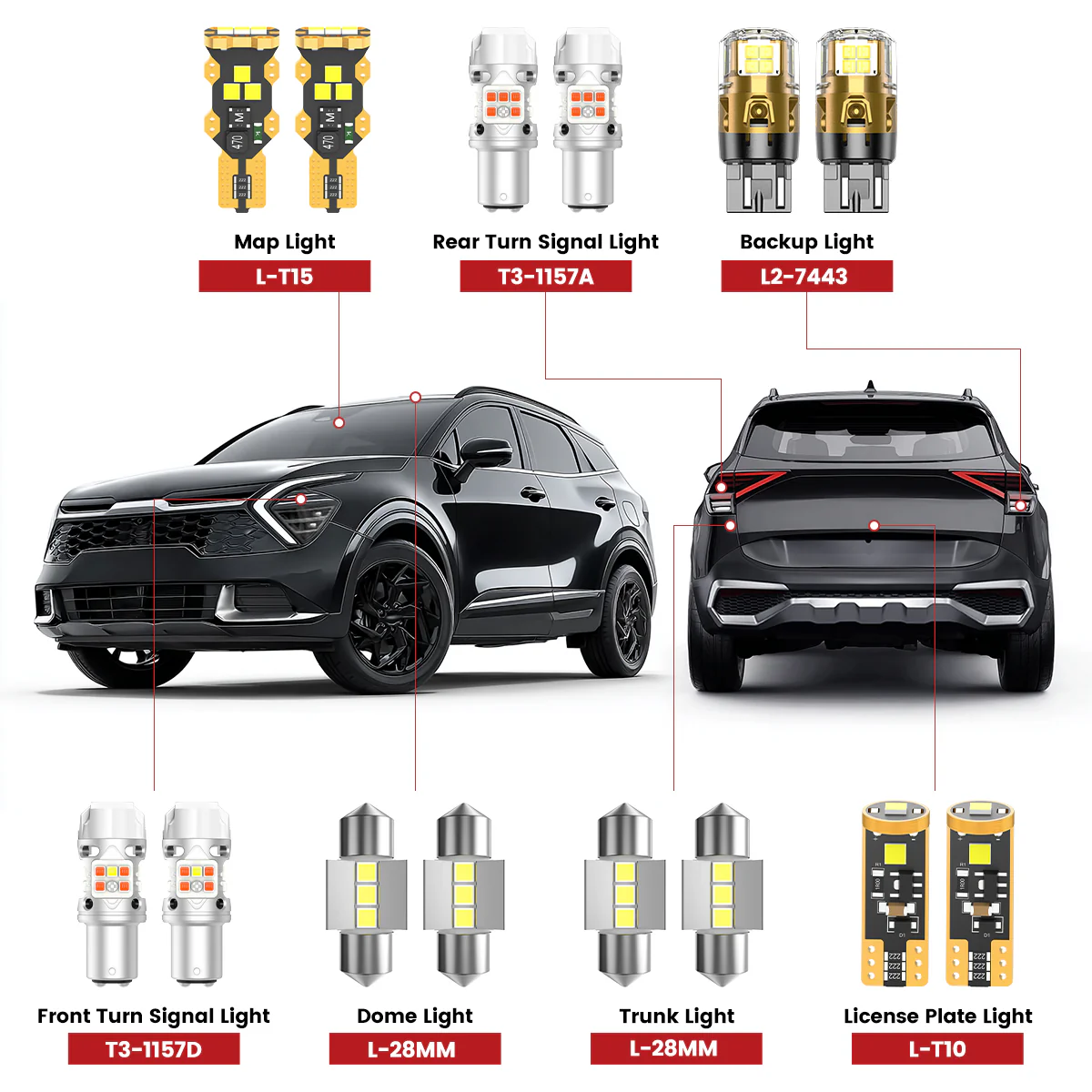 Fit for 2023-2025 Kia Sportage LED Exterior Interior Lights Upgrade | Tested and Verified