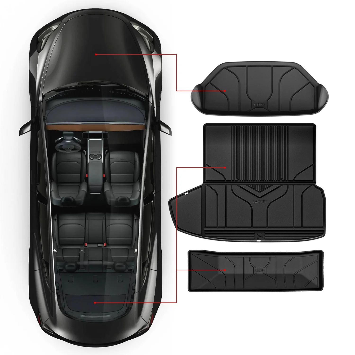 Fit for 2021-2024 Tesla Model S Custom Floor Mats or Frunk & Trunk Well & Cargo Mats - Image 23