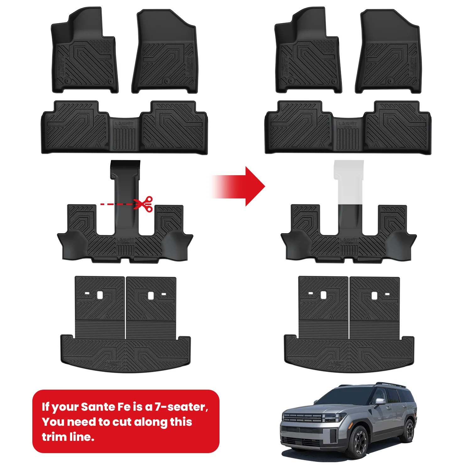 Fit for 2024-2026 Hyundai Santa Fe Floor Mats or Seatback & Cargo Mat - Image 2