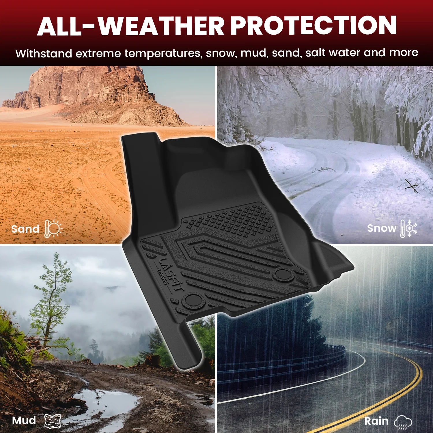 Fit for 2024-2026 Lexus GX550 Floor Mats, Fit 5-seater and With Cool Box Only - Image 3