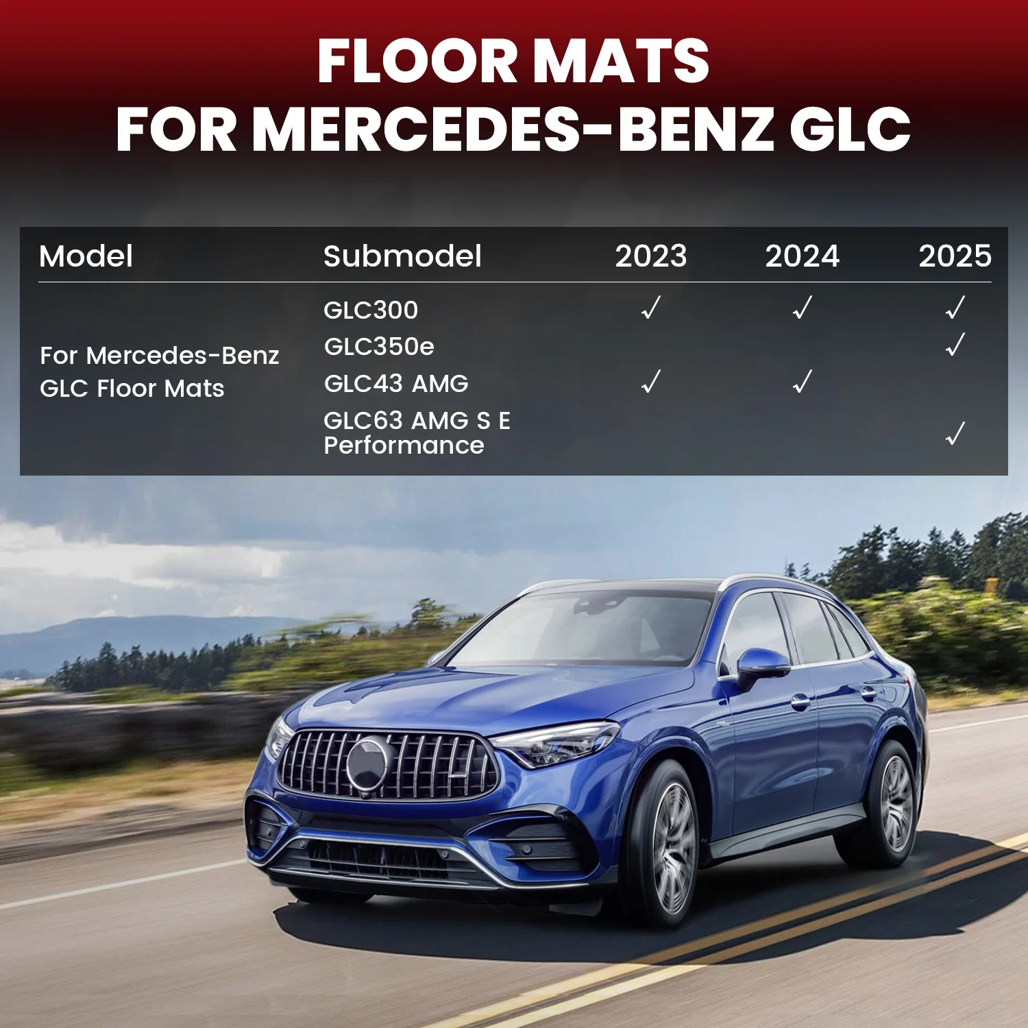 Fit for 2023-2026 Mercedes-Benz GLC Floor Mats or Cargo Mat, Don't Fit Coupe - Image 2