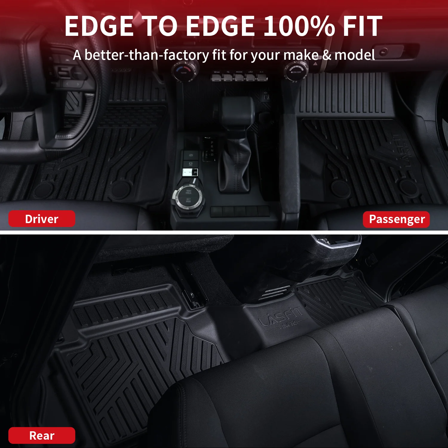 Fit for 2024-2026 Toyota Tacoma 1st Row Floor Mats, Fit Auto Transmission Only - Image 3