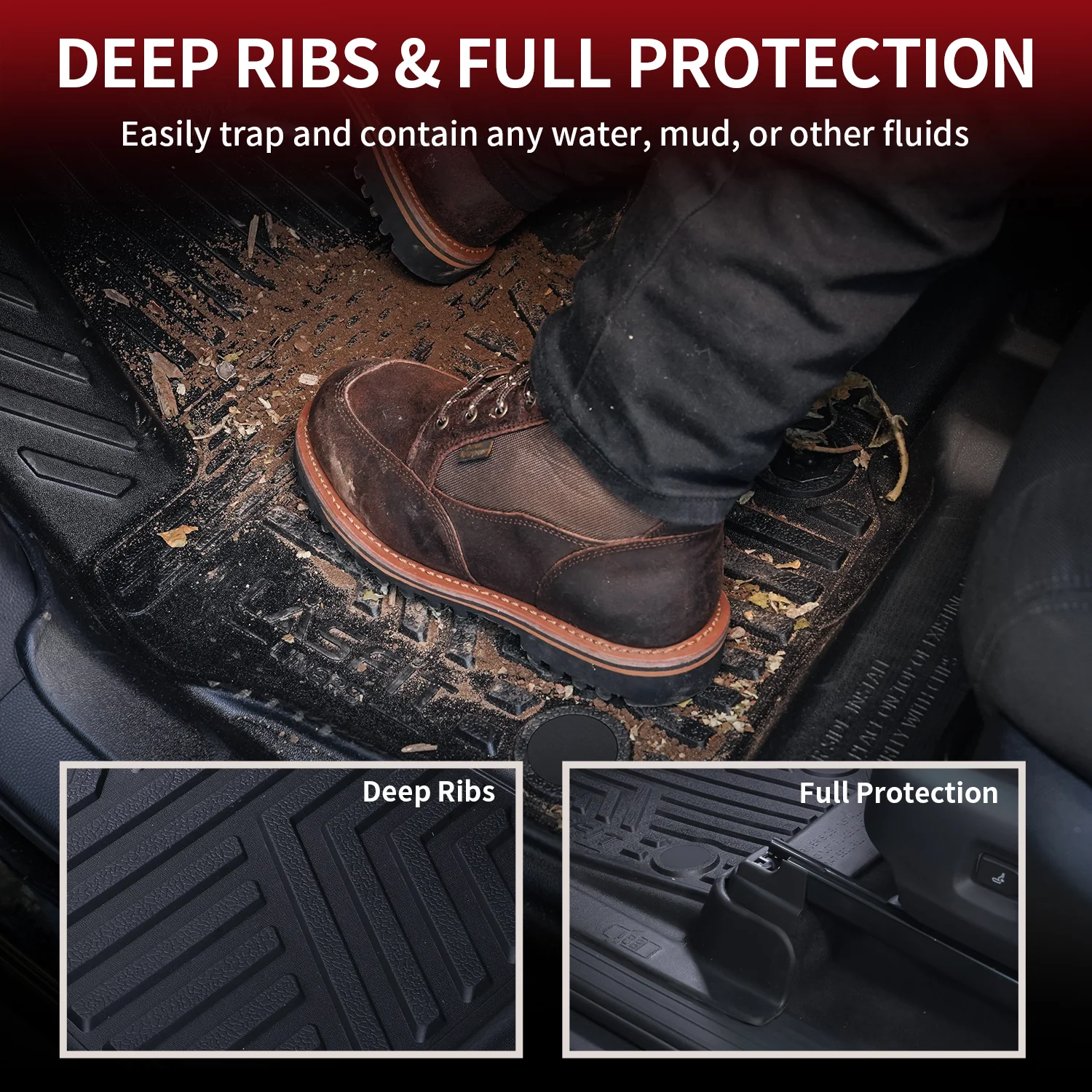 Fit for 2024-2026 Toyota Tacoma All-Weather Floor Mats, Fit Double Cab Only - Image 6
