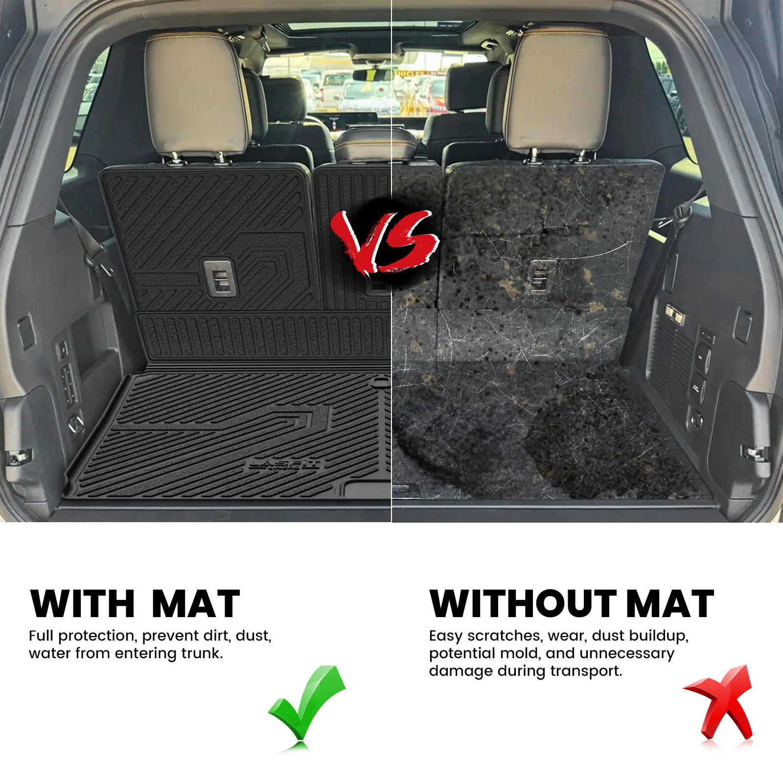 Fit for 2025-2026 Lincoln Navigator L / Navigator Standard Cargo & 3rd Row Seatback Mats - Image 3