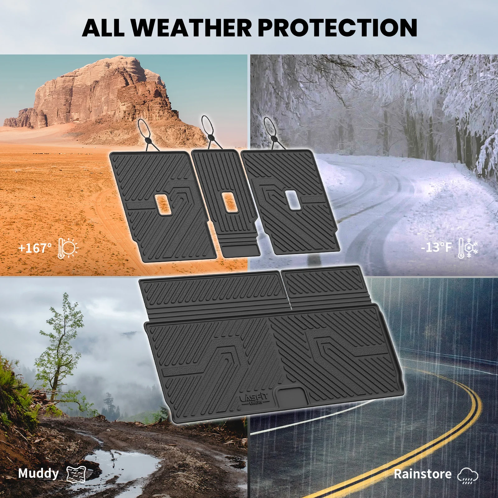 Fit for 2025-2026 Ford Expedition / Expedition Max Floor Mats or Seatback & Cargo Mats - Image 38