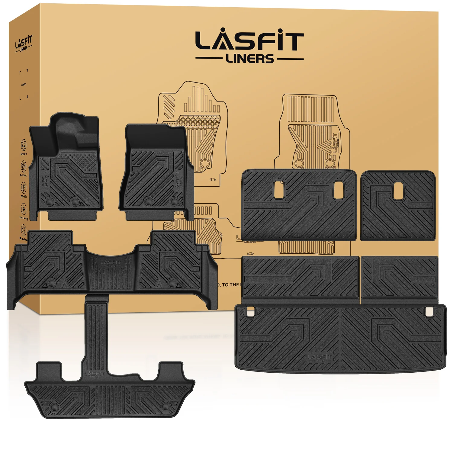 Fit for 2025-2026 Infiniti QX80 Floor Mats or Cargo Mat & Seatback Mats, Not Compatible with Models Equipped with Cargo Shelf - Image 9