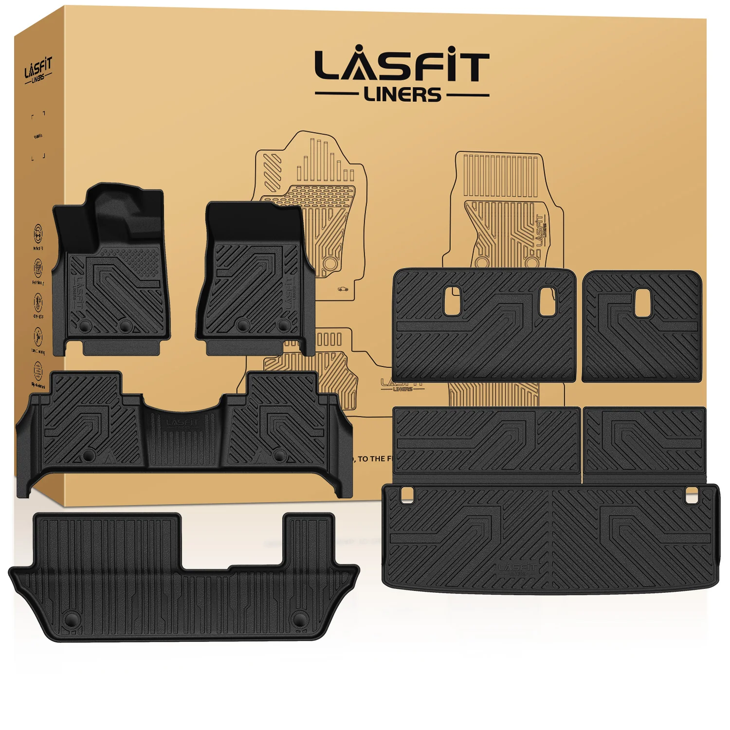 Fit for 2025-2026 Nissan Armada TPE Floor Mats or Cargo Mat & Seatback Mats, Not Compatible with Models Equipped with Cargo Shelf - Image 17