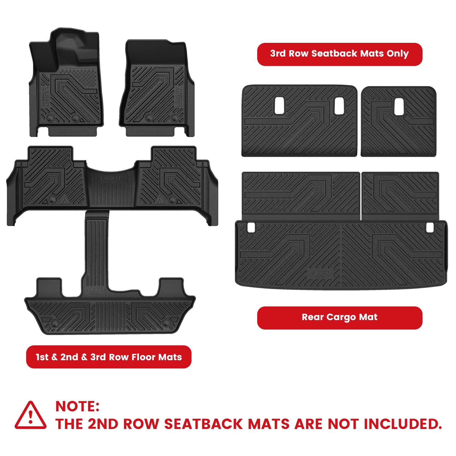 Fit for 2025-2026 Nissan Armada TPE Floor Mats or Cargo Mat & Seatback Mats, Not Compatible with Models Equipped with Cargo Shelf - Image 2