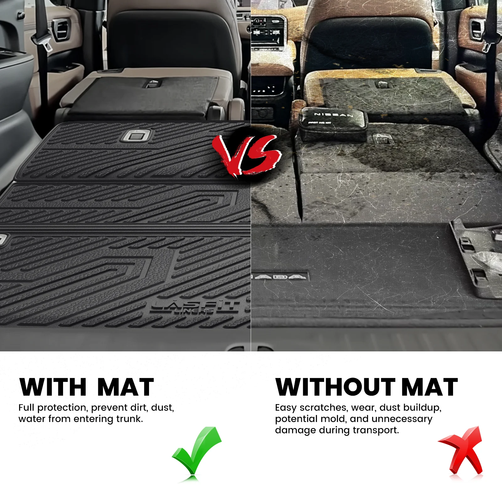 Fit for 2025-2026 Nissan Armada TPE Floor Mats or Cargo Mat & Seatback Mats, Not Compatible with Models Equipped with Cargo Shelf - Image 20