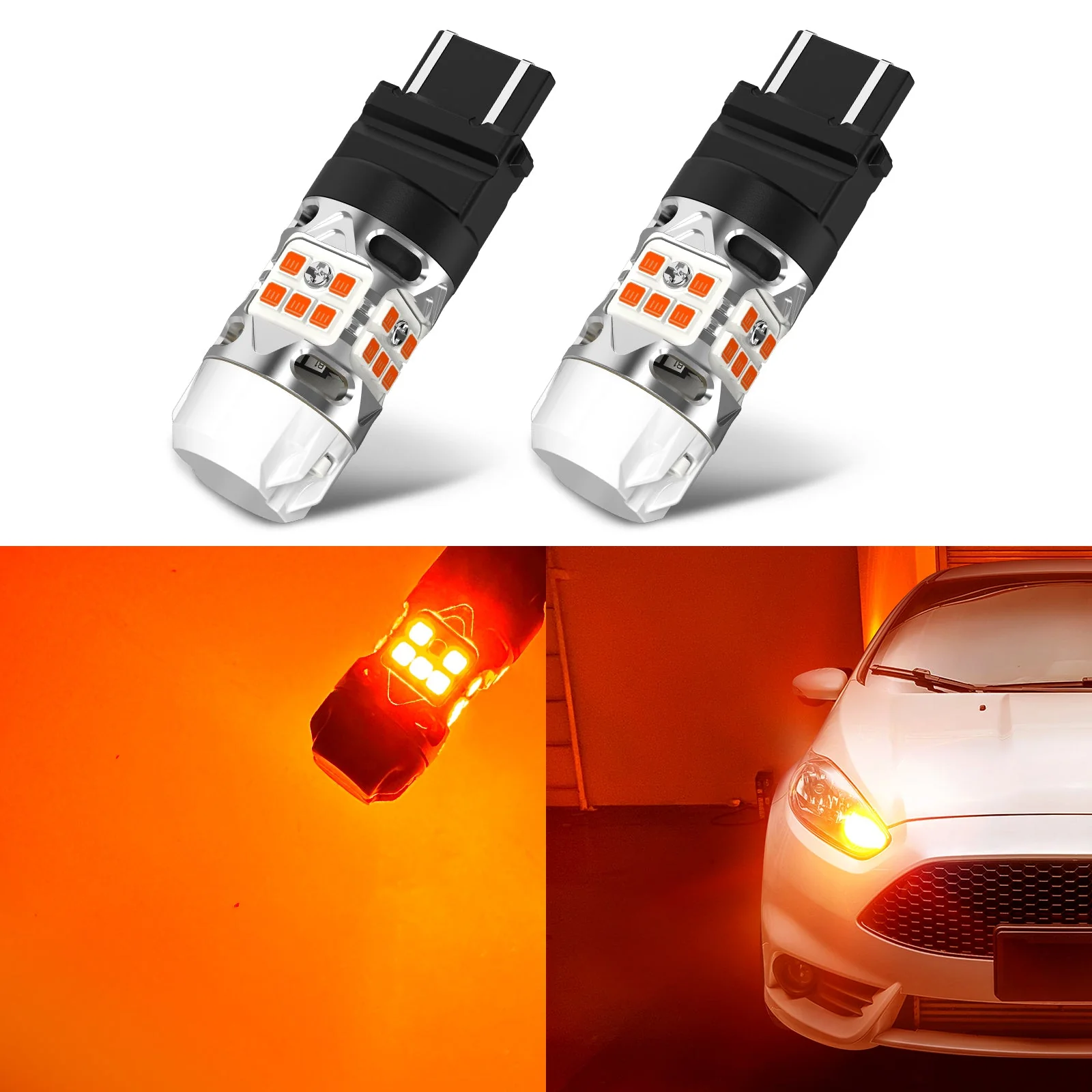 3157 4157 LED Turn Signal Bulbs CanBus-Ready Amber CK Socket | T3 Series - Image 3