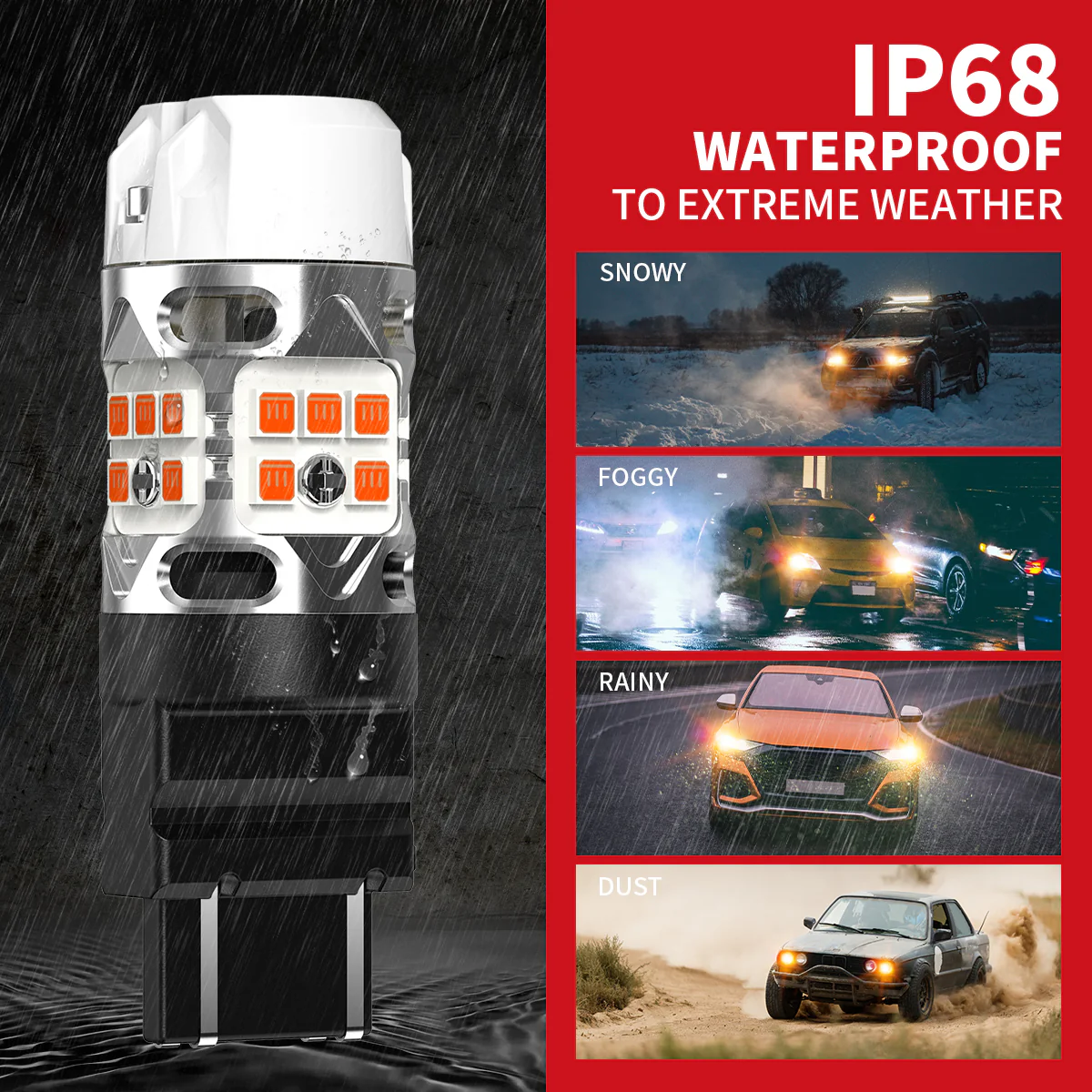 4257 LED Turn Signal Bulbs CanBus-Ready Amber | T3 Series - Image 13