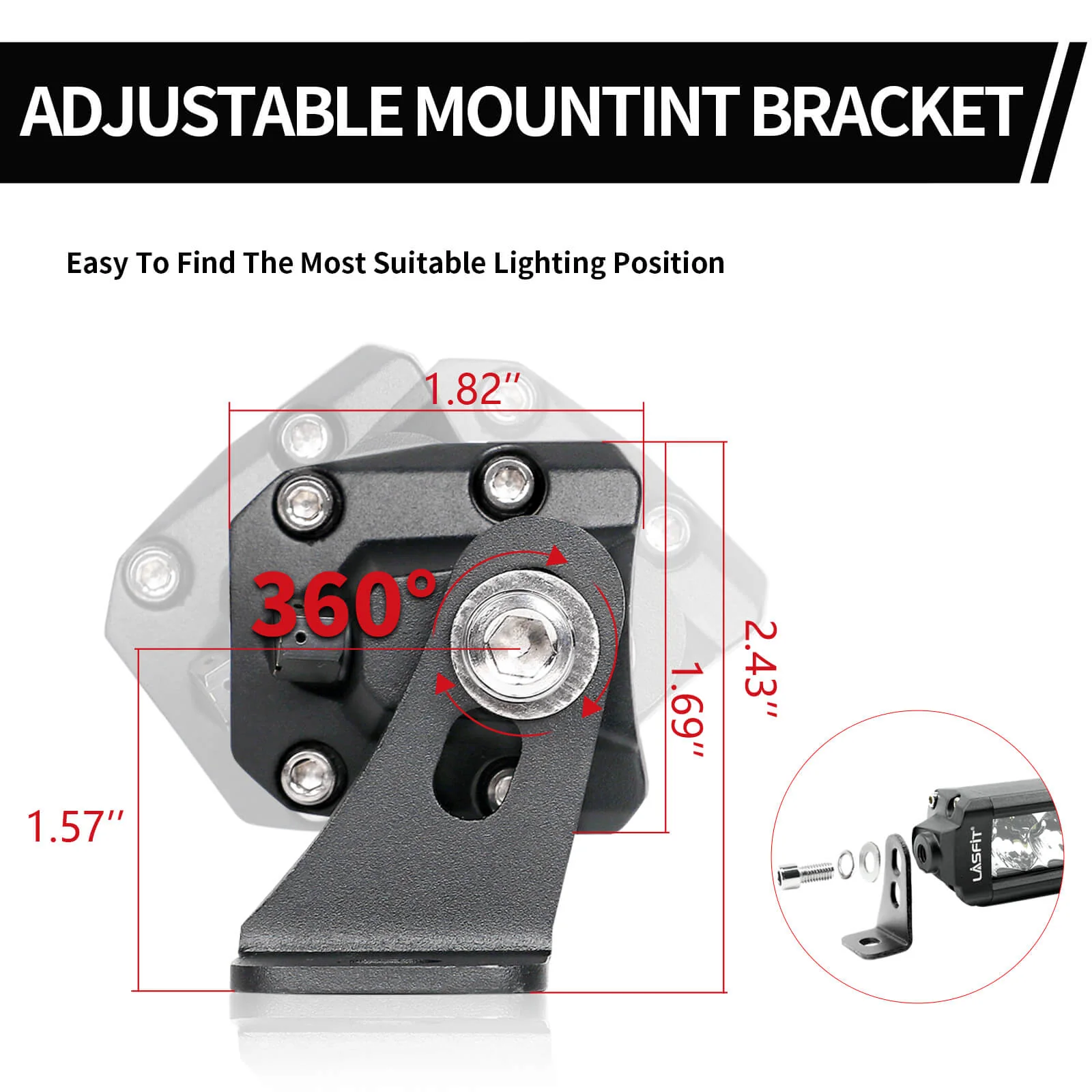 52 Inch Off-Road LED Light Bars Roof Windshield Rear Combo Flood Spot Single Row - LASFIT - Image 7
