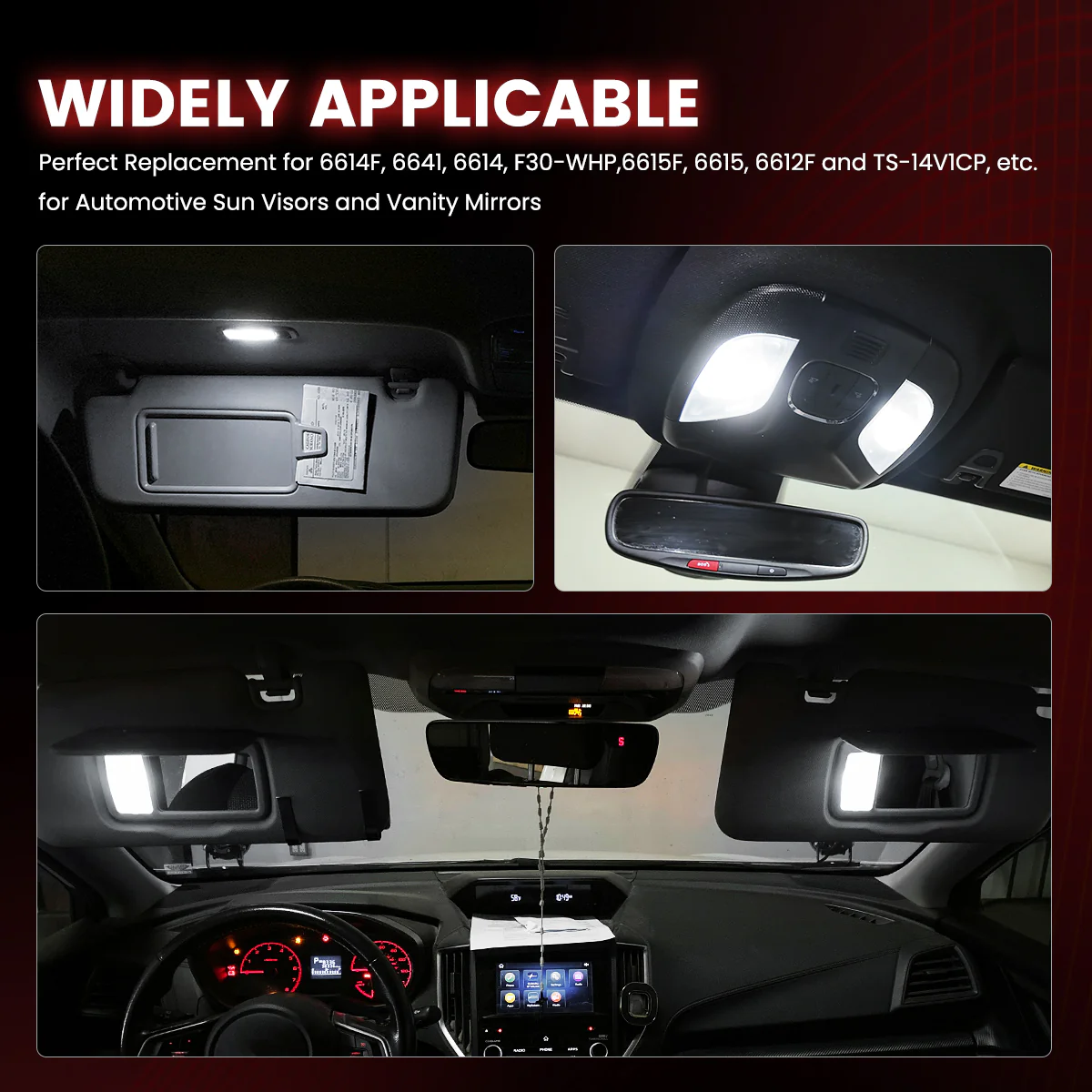 6614F 6614 LED Vanity Mirror Sun Visor Light Bulb, 4 Bulbs - Image 7