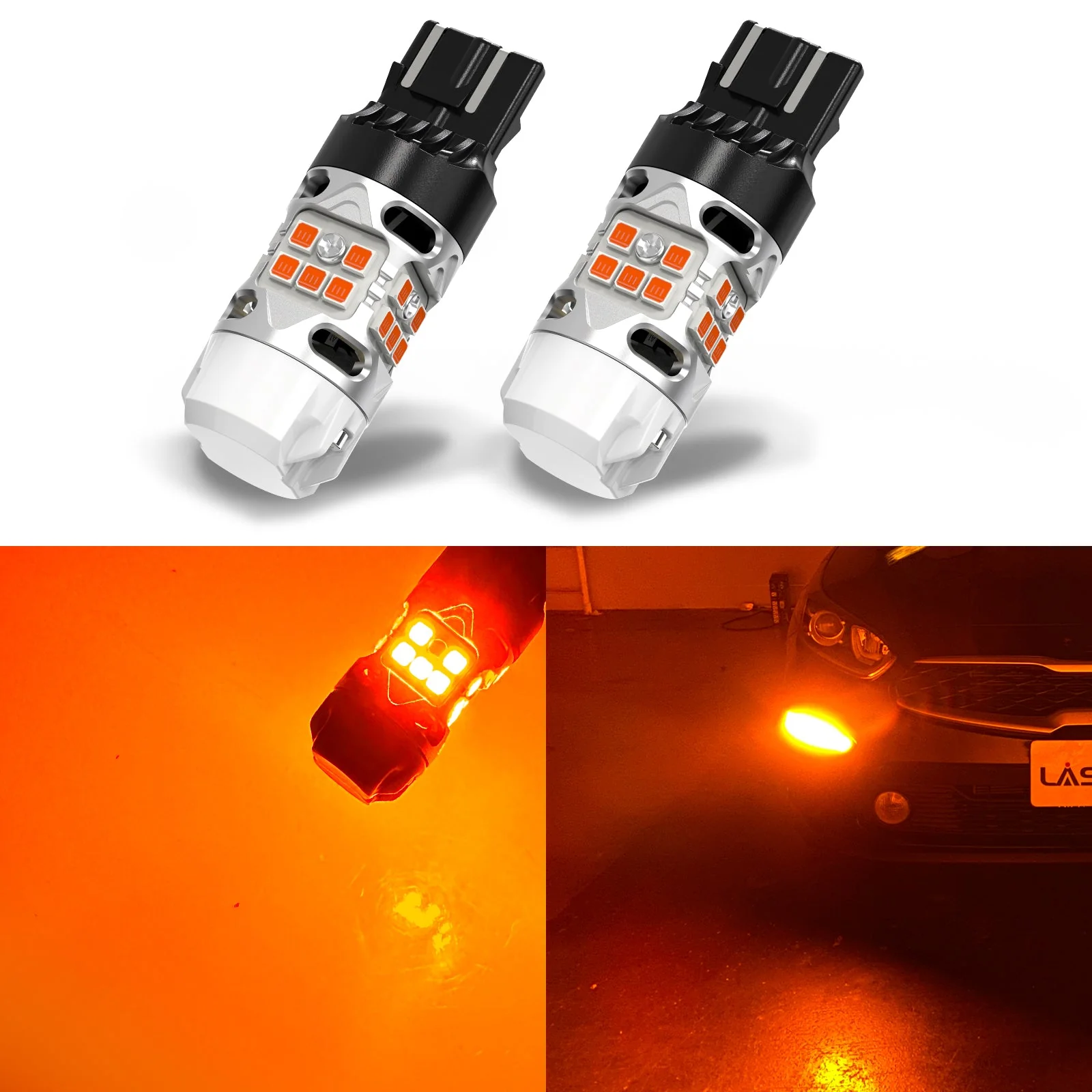 7440 7443 LED Turn Signal Bulbs CanBus-Ready Amber CK Socket | T3 Series - Image 3
