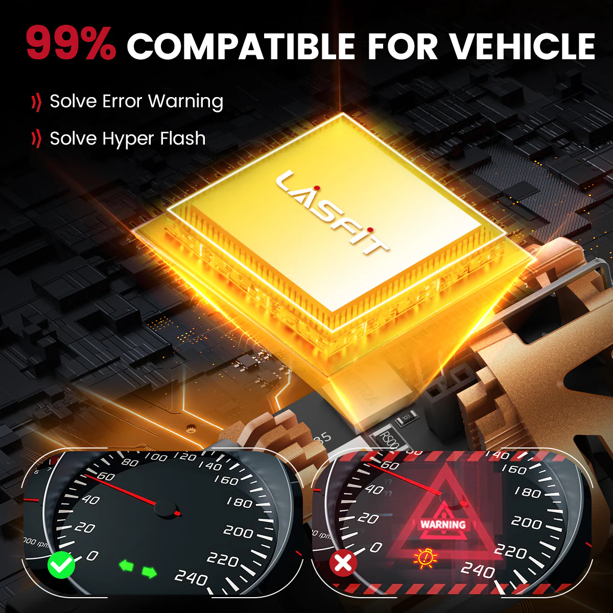 Amber 1157 CanBus-Ready Turn Signal Light LED Bulbs | D2 Series - Image 3