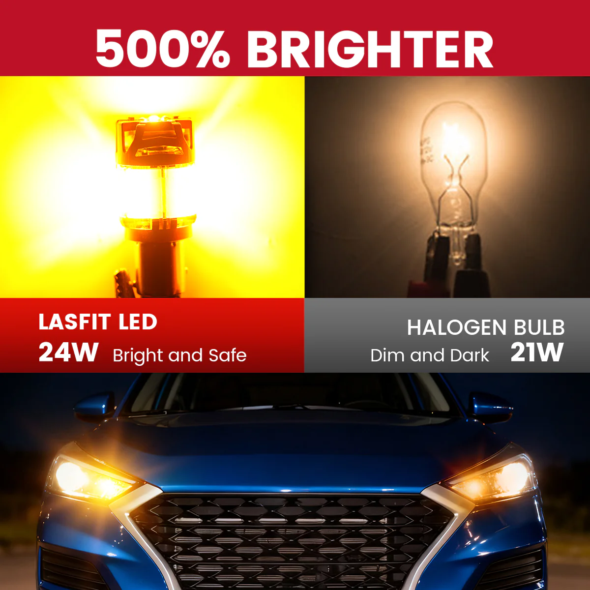 Amber 1157 CanBus-Ready Turn Signal Light LED Bulbs | D2 Series - Image 4