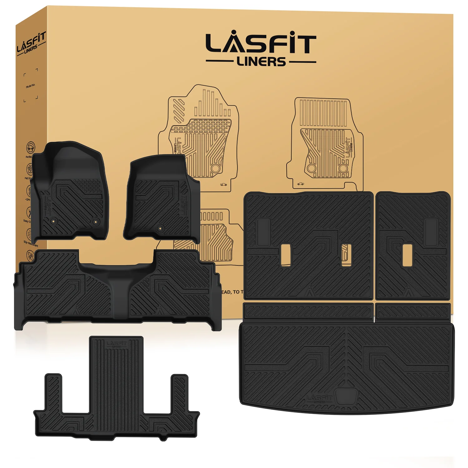 Fit for 2021–2026 Chevrolet Tahoe Floor & Cargo Mats Protection Sets, Not Fit 9 seats - Image 15