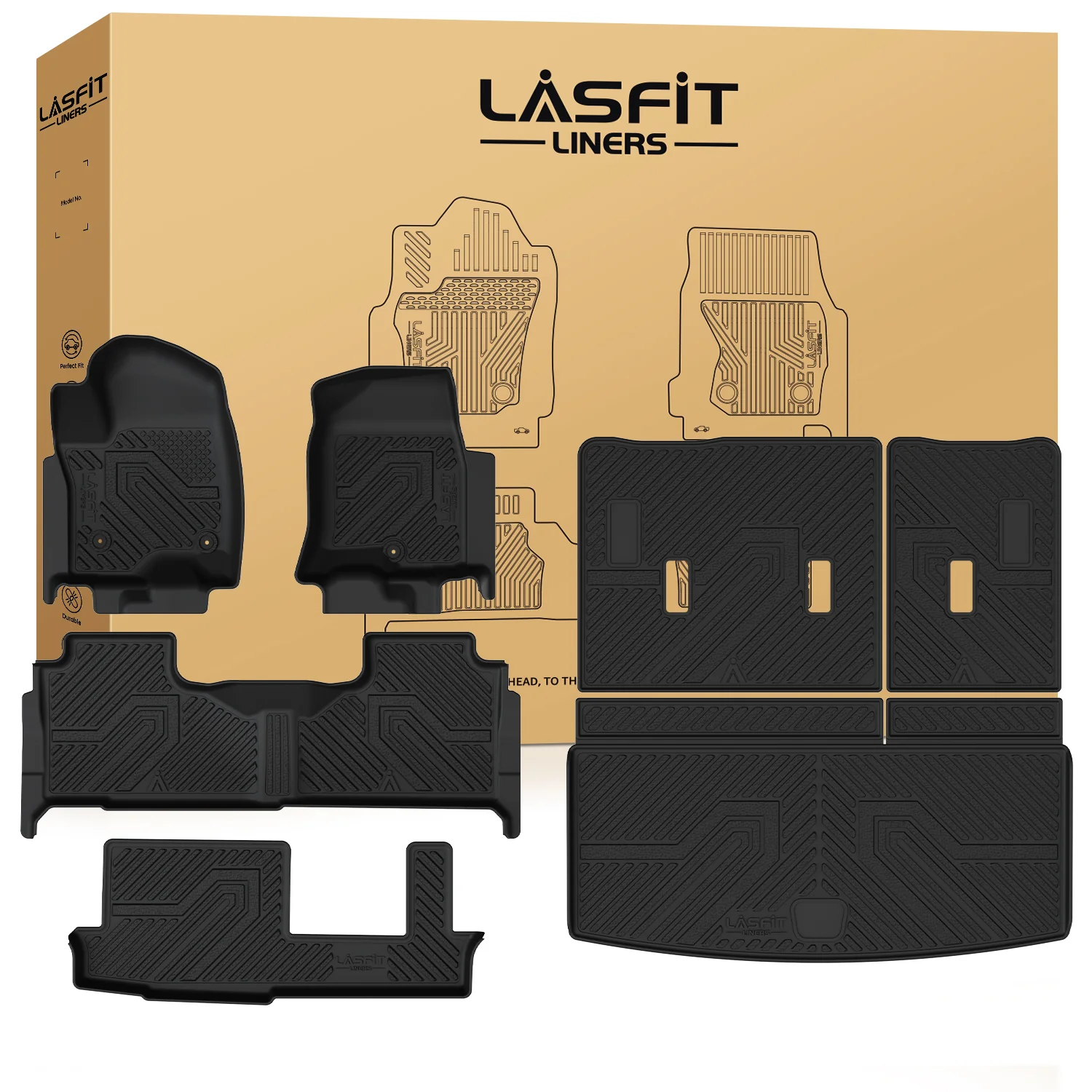 Fit for 2021–2026 Chevrolet Tahoe Floor & Cargo Mats Protection Sets, Not Fit 9 seats - Image 24