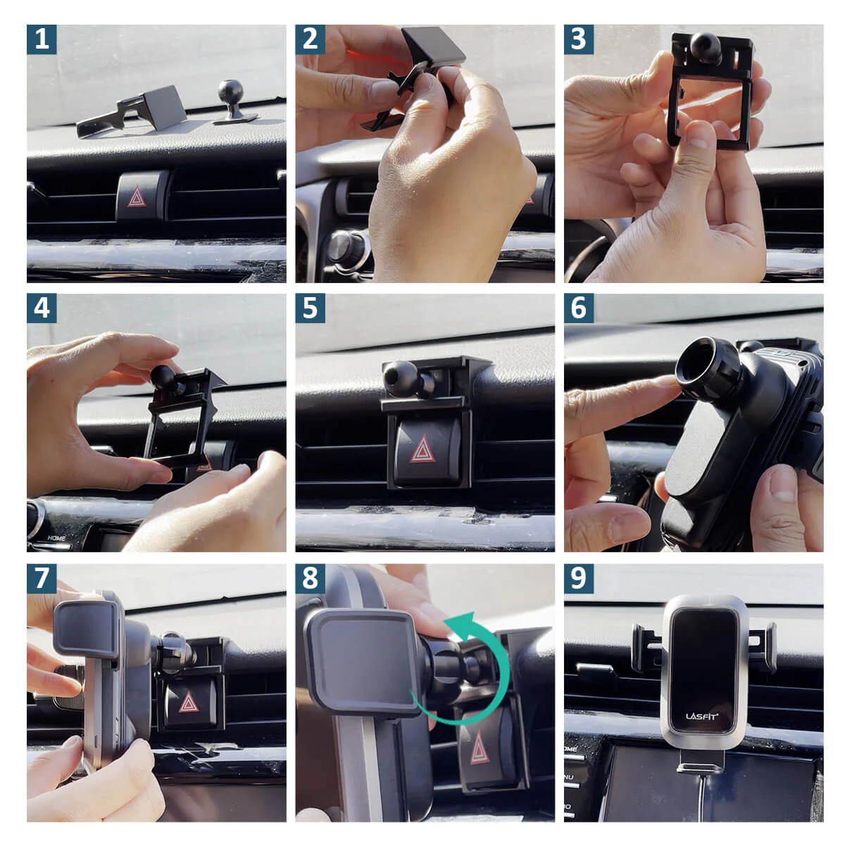 Custom Car Air Vent Clip For 0.67'' Joint Ball Cell Phone Holder - Image 15