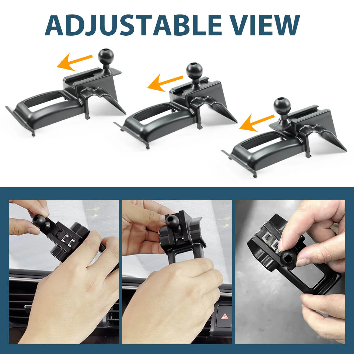Custom Car Air Vent Clip For 0.67'' Joint Ball Cell Phone Holder - Image 5