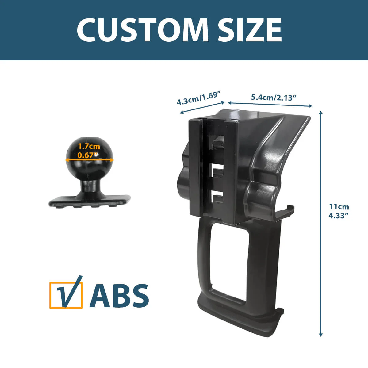 Custom Car Air Vent Clip For 0.67'' Joint Ball Cell Phone Holder - Image 6