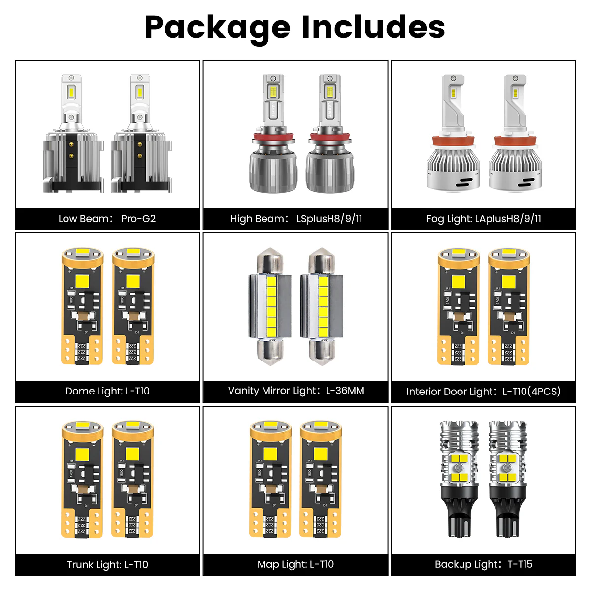 Fit for 2016-2019 Volkswagen Passat Custom H7 LED Bulbs Exterior Interior Lights - Image 3