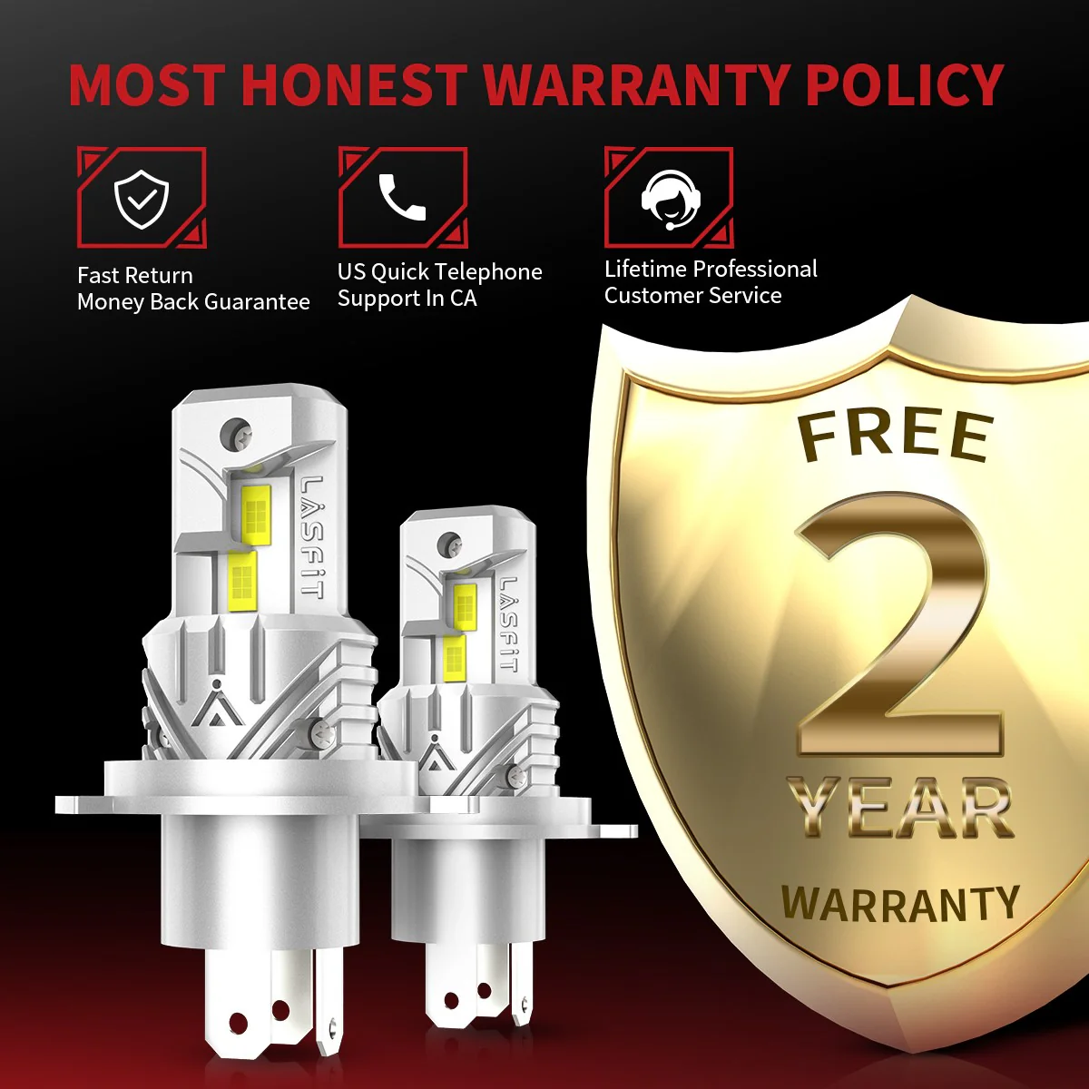 40W 9003 H4 HB2 L1 Plus Series | 4,000LM 6000K LED Bulbs - Image 7
