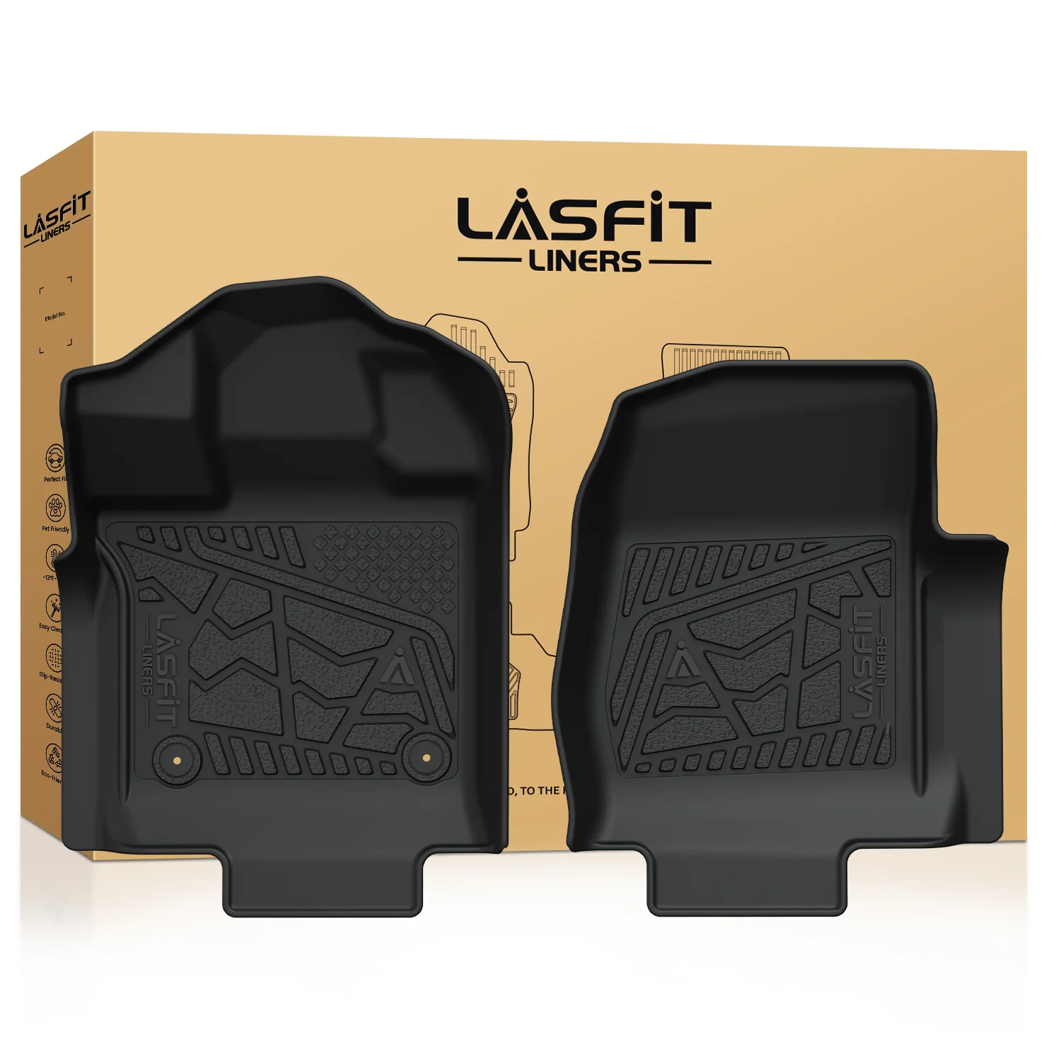 Fit for 2015-2026 Ford F-150 1st Row Floor Mats, Fit Carpet Floor Only - Image 23