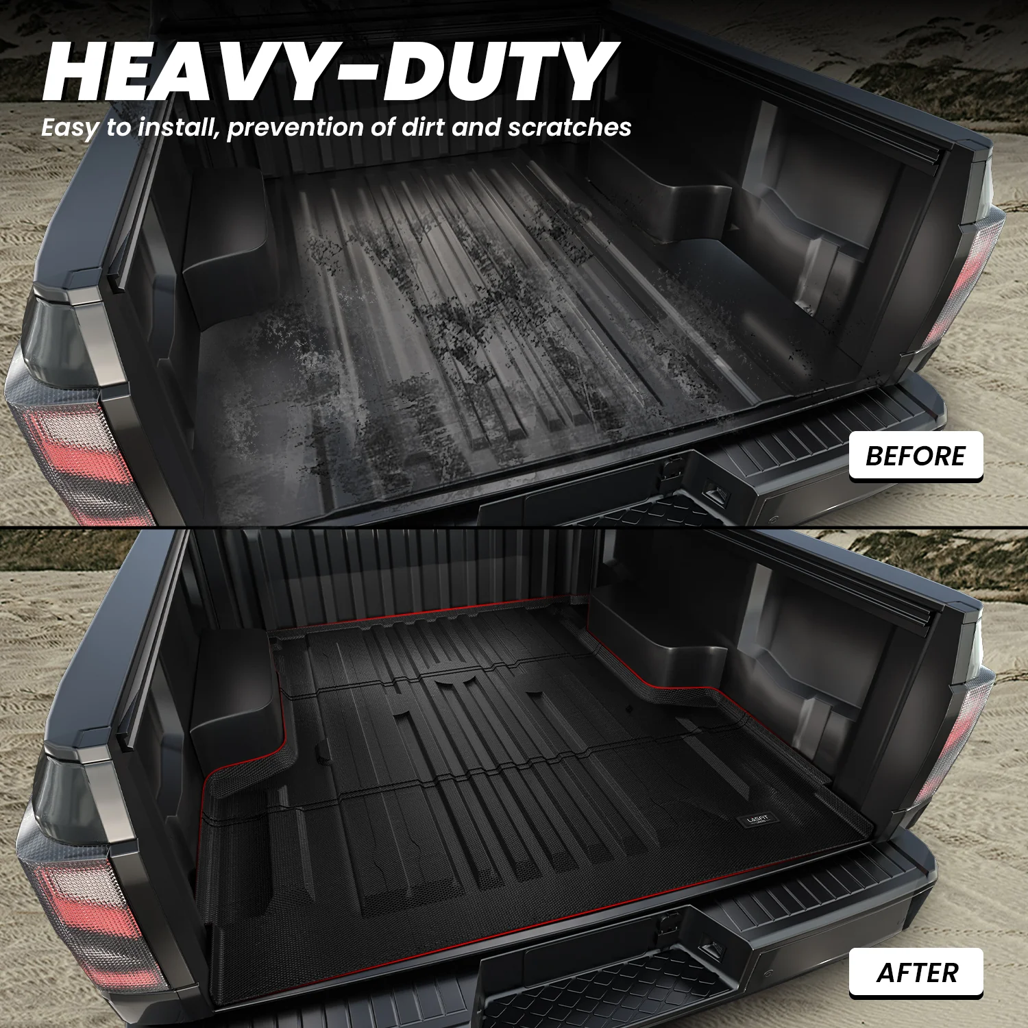 Fit for 2016-2024 Nissan Titan XD 67.0 inches Heavy Duty Truck Bed Mats, Not Fit Drop-in liners - Image 6