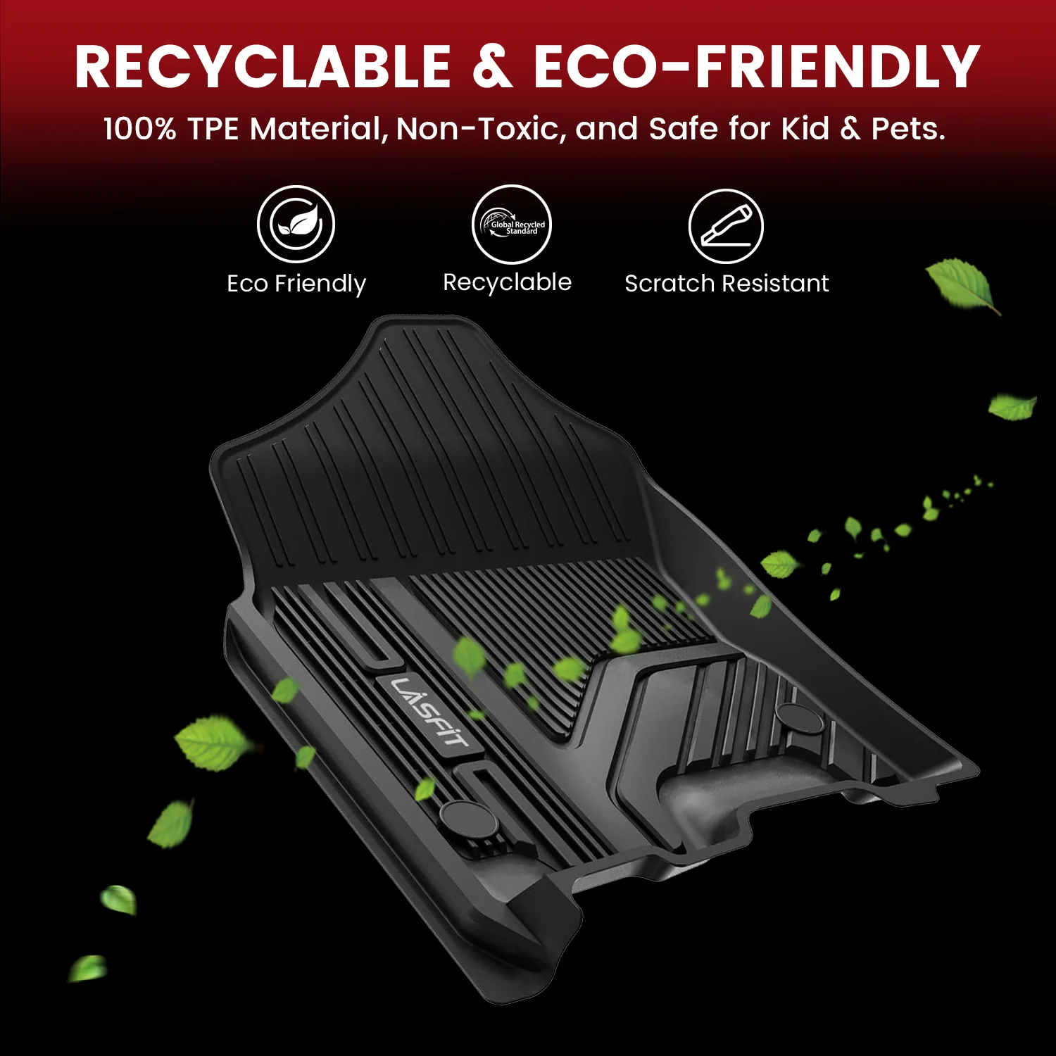 Fit for 2019-2024 Ram 1500 Classic All-Weather TPE Floor Mats, Fit Carpet Floor Only - Image 8