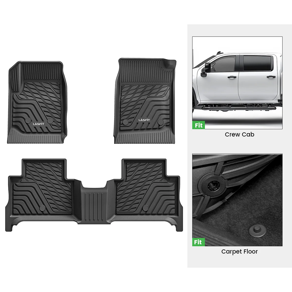 Fit for 2015-2022 GMC Canyon Custom Floor Mats, Fit Carpet Floor Only - Image 2