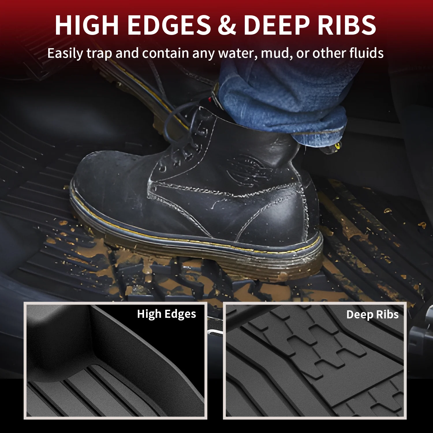 Fit for 2016-2018 Lincoln MKX Custom Floor Mats TPE Material 1st & 2nd Row Seat - Image 5