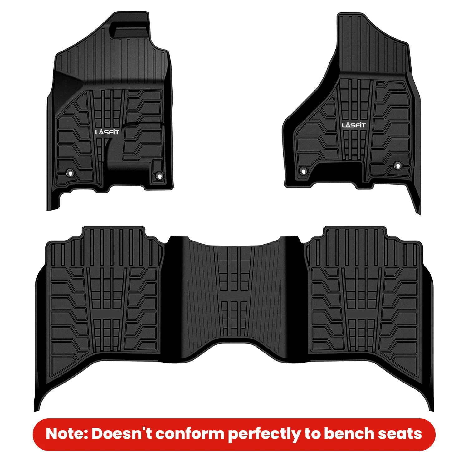 Fit for 2019-2024 Ram 1500 Classic All-Weather TPE Floor Mats, Fit Carpet Floor Only