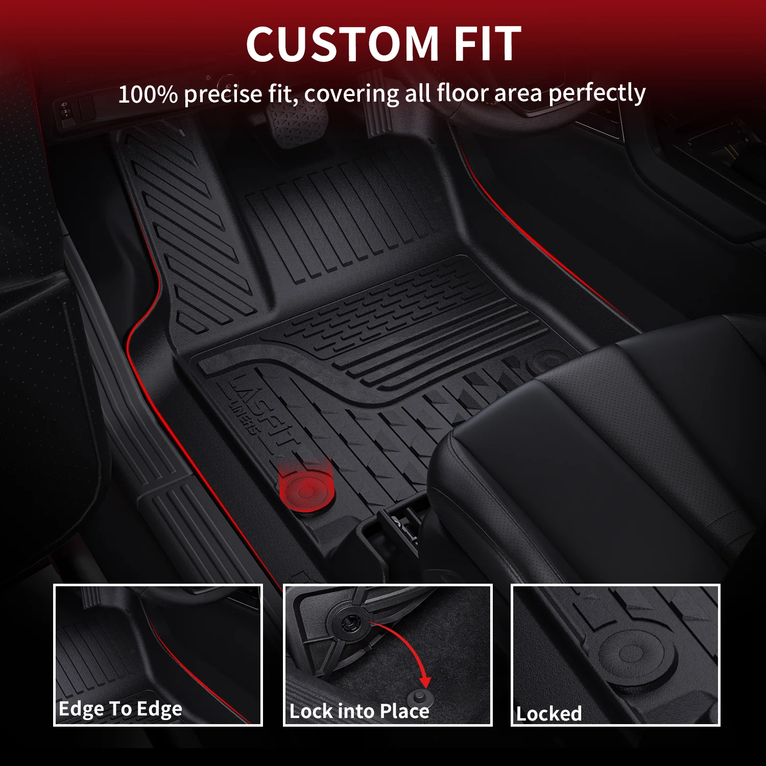 Fit for 2019-2024 Ram 1500 Classic All-Weather TPE Floor Mats, Fit Carpet Floor Only - Image 13