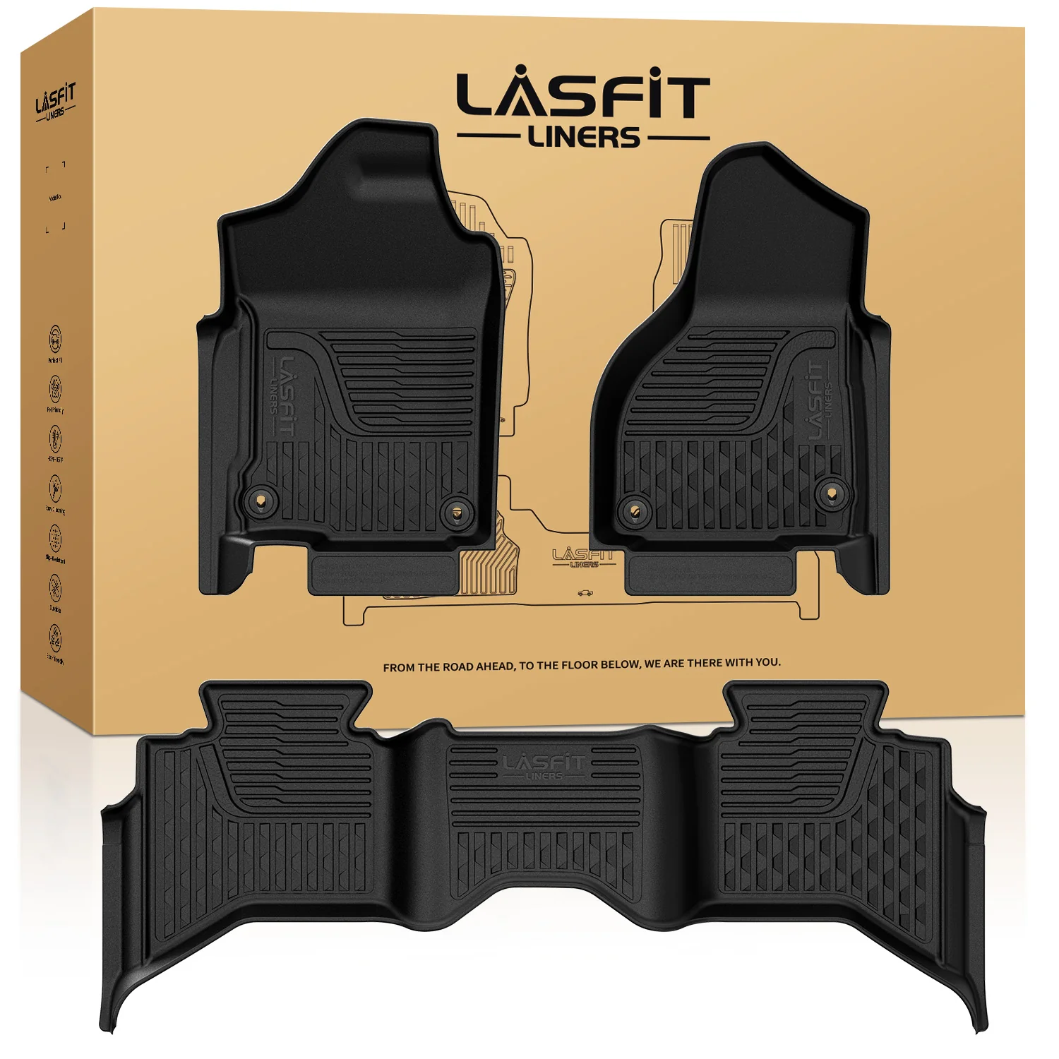 Fit for 2019-2024 Ram 1500 Classic All-Weather TPE Floor Mats, Fit Carpet Floor Only - Image 27