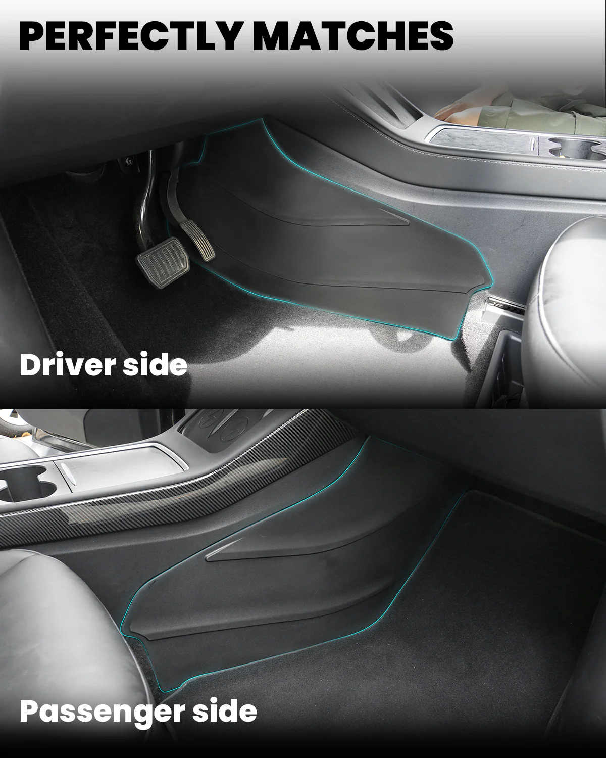 Fit For 2020-2023 Tesla Model Y Center Console Side Anti Kick Pads Water Resistant & Dirt Protector Cover Pad Matte Console Protector Interior Accessories - Image 4